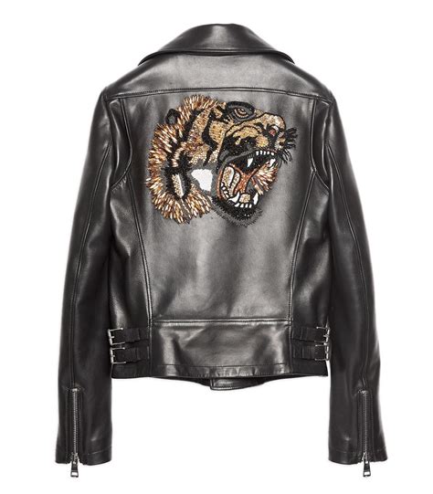 gucci diy leather jacket|Gucci tiger leather jacket.